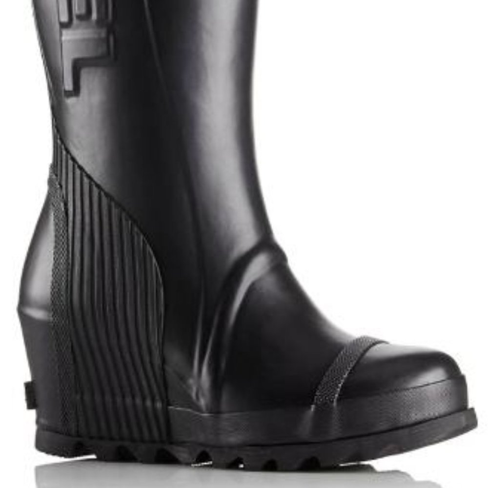 Sorel Tall Heeled Boots in Matte Black